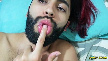 Jerking off my big cock and rubbing my ass till I cum - Camilo Brown