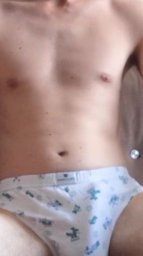 College Boy Playing with His Huge Cock