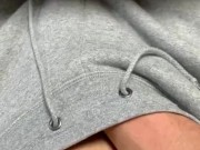 日本人のパンツ越しオナニー。我慢汁が染みて糸を引く。パンツ内射精