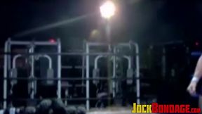 Submissive man is choked and humiliated in rough threesome
