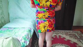 Lovely Shemale Brushing Hair in Long Silky Strokes