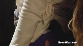 Busty Lesbian Slave Receives Big Black Strapon Ready To Pleasure Pussy