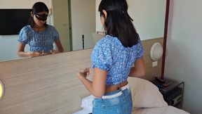 asian teen amateur fucked by stepbrother in front of the mirror and in different places