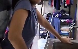 Cute amateur Mexican girl is fucked while doing the dishes