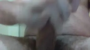 Amateur jacks off with huge mushroom head rod