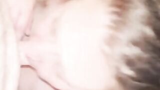 Chubby wifey blows her own big titted then blows and rubs hubby while talking kinky