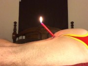 Lighted Candle In Stud's PHAT Ass