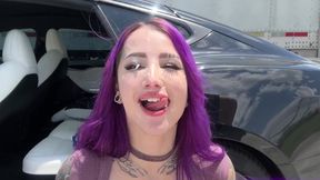 Slutty gothgirl was roughly fucked in Tesla