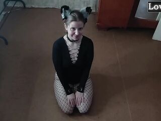 Hawt Kitty Eats From a Bowl and Licks Her Taskmaster's Feet - Lovessie