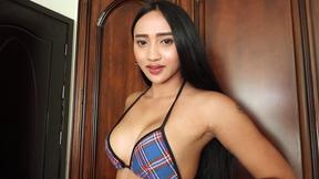 ”Buxom Asian ladyboy beautiful babe amazing sex with a big white meat”