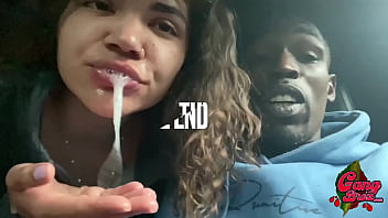 Roadside throat fucking in a parking lot