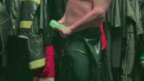 Gearing Up and Getting Off - Eye-Entry Catsuit and Thigh Waders Orgasm