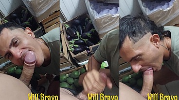 Mamei o funcionário do meu patrão no estoque, novinho dotado cheio de tesão
