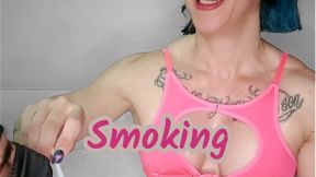 Smoking and human ashtray