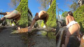 dani valentina + bianca bailee + gigi vergara pee outside