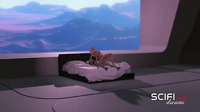 Sultry sex cyborg dickgirl fucks teenager baby in the space station