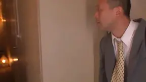 Talented Japanese teen Minami Kojima fucks her guy in a bathroom 2