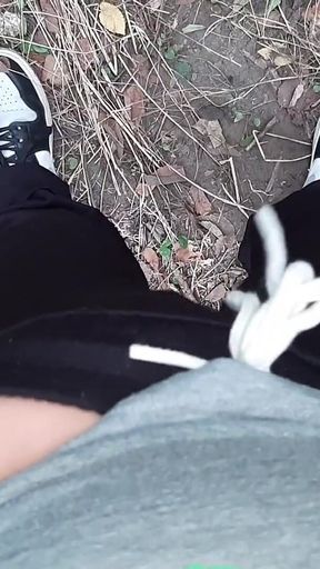 Risky Lesbian Masturbation in the Forest