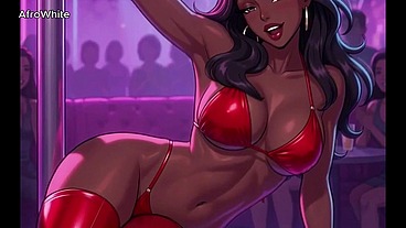 AI-generated cartoon porn - cute sexy beautiful hentai animated anime babe fucked by a black ebony dark skin big cock dude raw without condom and cum shot inside