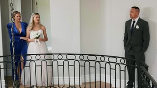 Horny bride is having lesbian sex moments before wedding