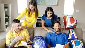 Beautiful Teenagers Unwrap Gifts of Pleasure for Stepparents on Special Day