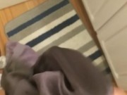 Almost caught jerking off with sister's gf's shorts