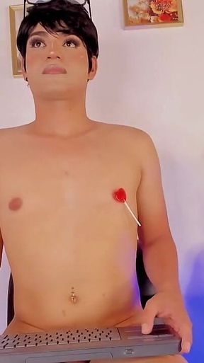 Femboy Let Your Stepbrother's Best Friend Play with His Sweet Nipples