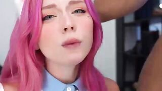 Pink Haired Girl Deep Sucking Dick vol1