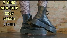8 mins non-stop full weight crush cock- Painfully Flattened under Dr Marten Platform Boots & Tread Imprinted **3 Angles + Edit - all versions in 1 video** Dolores penis trampling flat extreme hard heavy CBT crushing femdom humiliation ignored POV