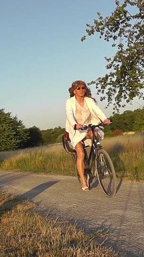 Key moment from &quot;Daring Biking In Glossy Nylon Stockings&quot;