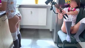 Stepsisters like pissing on the kitchen floor until the stepfather comes
