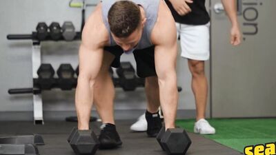 SceanCody - Ripped Jock Gets Creampied in the Gym after Deep Rimjob - Johnny Donovan and Dale