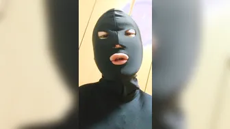 Young Asian stud in morphsuit jacks his big cock solo