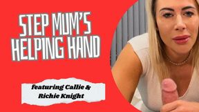 step mom Callie finds son in bed wanking and lends him hand