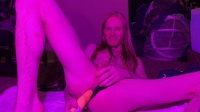 Long hair twink uses dildo and masturbates to orgasm