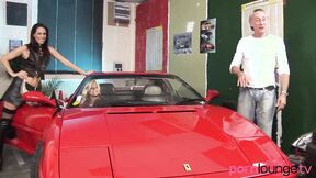 ”Foursome beauties get cum from old dude”