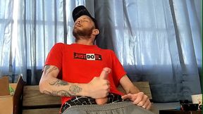 Stroking my big cock on my smoke break