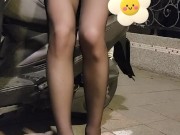 Shemale Ting Xuan Office lady suit, outdoor play with love egg