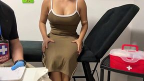 Horny Latina with dark hair is going to get fucked by a doctor