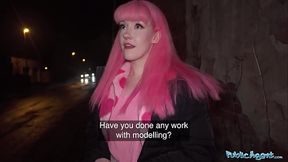 Public Agent POV - Evie Rees's Pink Hair Glistens with Cum as Big Dick Creampies Her