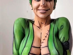 Bodacious cosplayer puts her perfect big tits on display