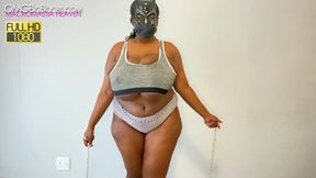 Dark Beauty Displays Huge Breasts Swaying with Each Sensual Movement