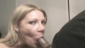 ”Amateur blonde swallows cum after a POV blowjob”