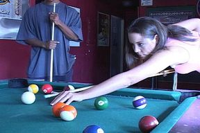 Shaved Elise fucking in the living room with her big ass