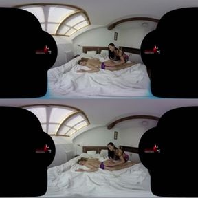 StockingsVR - Lesbo Rub And Tug with Anna Rose and Alexis Crystal