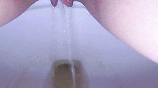 Morning piss inside kinky restroom bowl