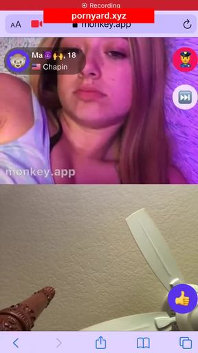 Amateur teen teases on webcam in public setting