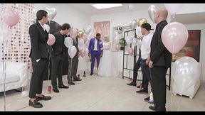 Slammed brides Goes Wet with TAP, Izzy Wilde 7on1 ATM DAP, Wrecked Ass, ButtRose, Pee Drink, Shower, Cum in Mouth, Swallow BTG116