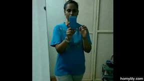 Indian Girl Changing Her Sports Wear After Gym Homemade