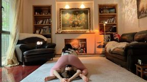 #CH0110 Chest sitting and stomach sitting with two yoga girls